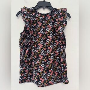 Loft Floral Ruffle Sleeve Blouse‎ Size XS
